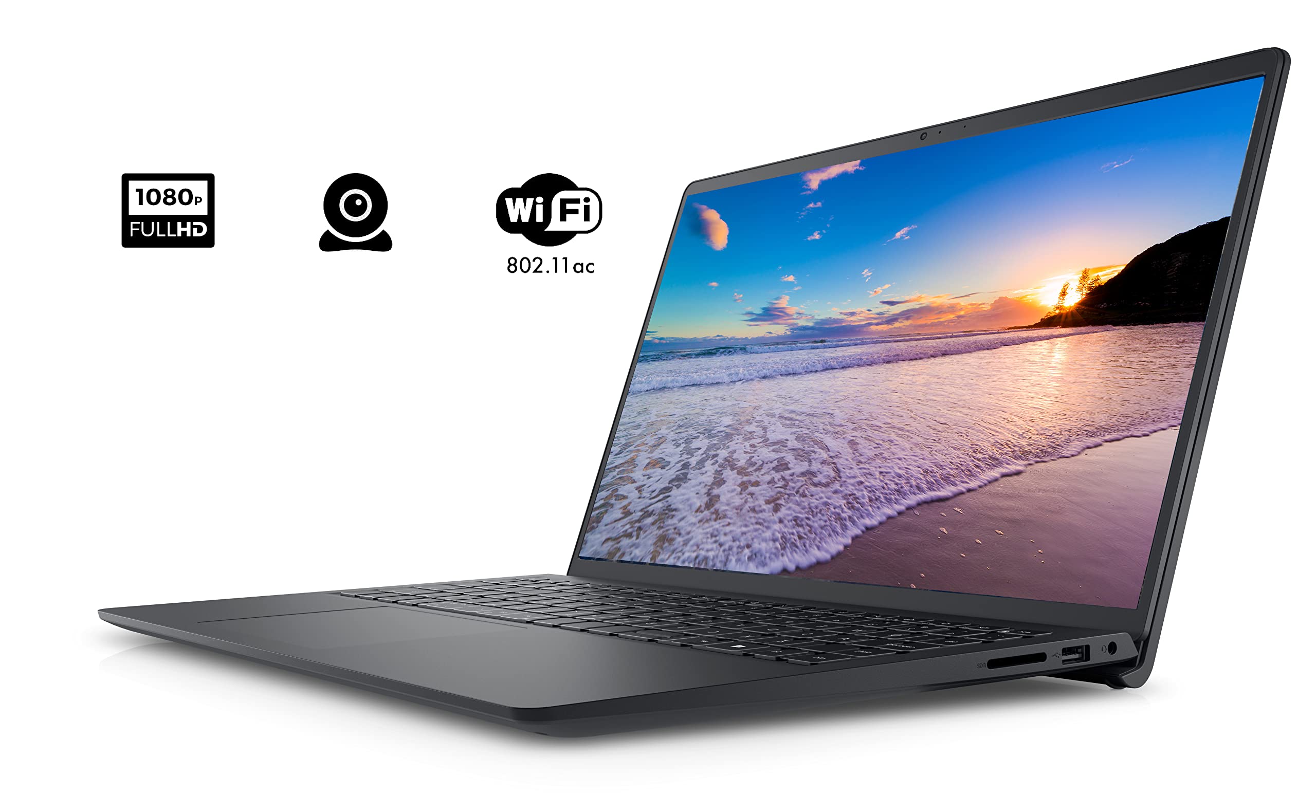Dell Inspiron 15 3511 Laptop, 15.6' FHD Touchscreen, Intel Core i5 1035G1, 32GB RAM, 1TB PCIe NVMe M.2 SSD, SD Card Reader, Webcam, HDMI, WiFi, Windows 11 Home, Black